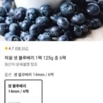 제철 생 블루베리 1팩 125g 총 6팩