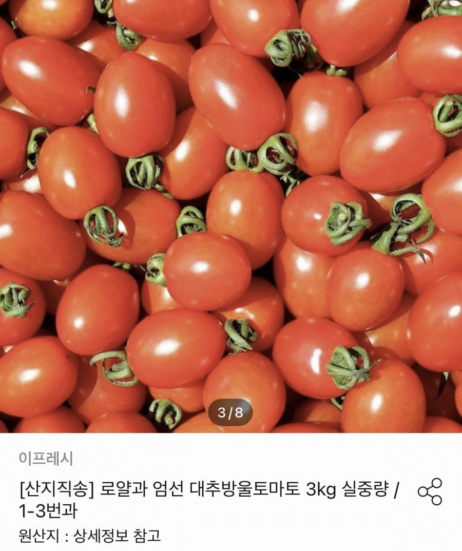 대추방울토마토 소과 3kg