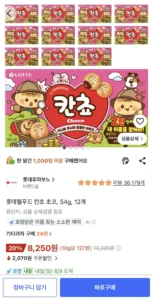 롯데웰푸드 칸쵸 초코, 54g, 12개