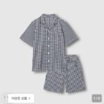 자주 남 시어서커 5부 파자마 세트