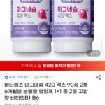 비타랩스 마그네슘 420 맥스 90정 2통 6개월분 눈떨림 영양제