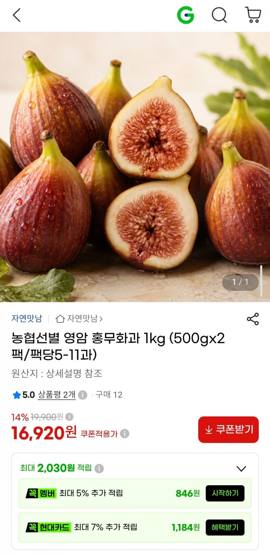 영암 홍무화과 1kg