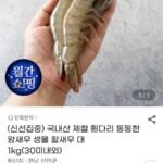국내산 제철 흰다리 생물 활새우 대 1kg (30미내외)