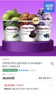 하겐다즈 파인트 2+2개 골라담기