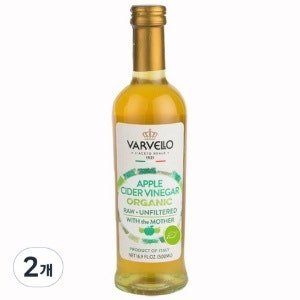 발베로 유기농 애플 사이다 비네거, 500ml (2개)