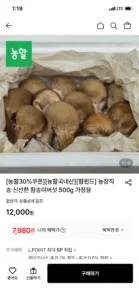 농장직송 신선한 참송이버섯 500g 가정용