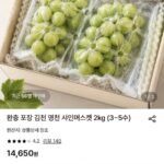 김천 영천 샤인머스켓 2kg (3~5수)