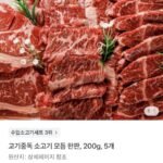 고기중독 소고기 모듬 한판 200g 5개