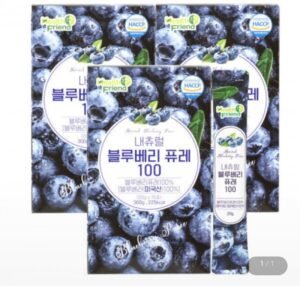 내츄럴 블루베리퓨레 100 15포 x 3개