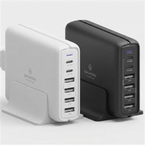신지모루 90W 6포트 PPS 접지 초고속 멀티 C타입 USB PD 충전기 어댑터, 블랙, 1개