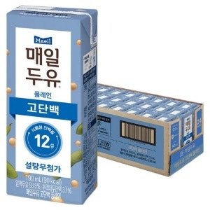 매일두유 고단백 플레인 두유, 190ml (24개)