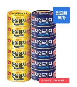 동원 라이트스탠다드참치 85g 6캔+마일드참치 90g 6캔