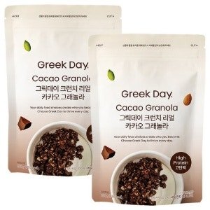 그릭데이 크런치 리얼카카오 그래놀라 시리얼, 150g (2개)