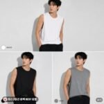 남성 나시 3종세트 흰 회 검