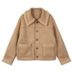 플라스틱아일랜드 여성용 카라 뽀글이 리버시블 무스탕 자켓 PR4MJ582 (PALE BEIGE) [M]