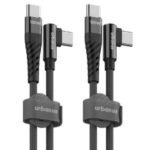 어반어스 C타입-C타입 100W 초고속 L자 패브릭 충전 케이블 (블랙 × 1.5m × 2개)