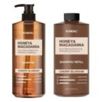 (품절임박) (대박급) 쿤달 허니 앤드 마카다미아 네이처 샴푸 1058ml + 리필 1000ml 체리블라썸향 (1,058 ml × 1세트)
