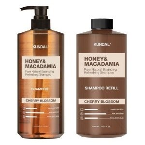 (품절임박) (대박급) 쿤달 허니 앤드 마카다미아 네이처 샴푸 1058ml + 리필 1000ml 체리블라썸향 (1, 058ml x 1세트)