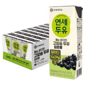 연세두유 뼈를 생각한 고칼슘 두유 검은콩, 190ml (24개) (190ml x 24개)
