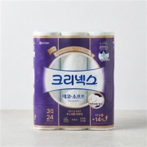 크리넥스 데코&소프트, 3겹, 28m, 24롤, 2팩