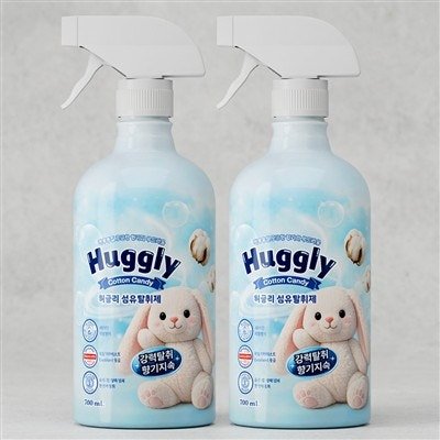 허글리 대용량 섬유탈취제, 코튼캔디, 700ml, 2개