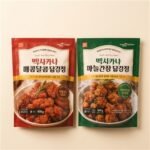 멕시카나 닭강정, 매콤달콤맛, 500g, 1개 + 마늘간장맛, 500g, 1개