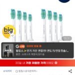 필립스 소닉케어 C1 프로리절트 칫솔모 화이트 4개입 HX6014/14 x 2개