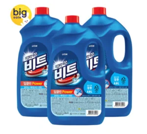비트 딥클린파워 액체세탁세제 일반/드럼 겸용 용기 4L 3개