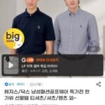 헤지스/닥스 빅스 할인 멜란지 면 반팔티