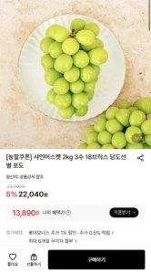 샤인머스켓 2.4kg 3수 특품