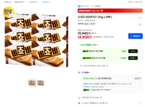 오리온 비쵸비 5P 125g x 6박스