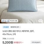 냉감 베개커버 블루 45 x 70cm, 2개