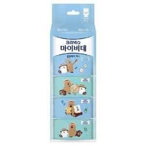 마이비데 클린케어 미니 화장실용 물티슈 (200g × 10매 × 10개)