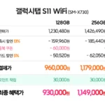 삼성전자 갤럭시탭 S11 WiFi 128GB SM-X730N 278.1mm(11.0형)