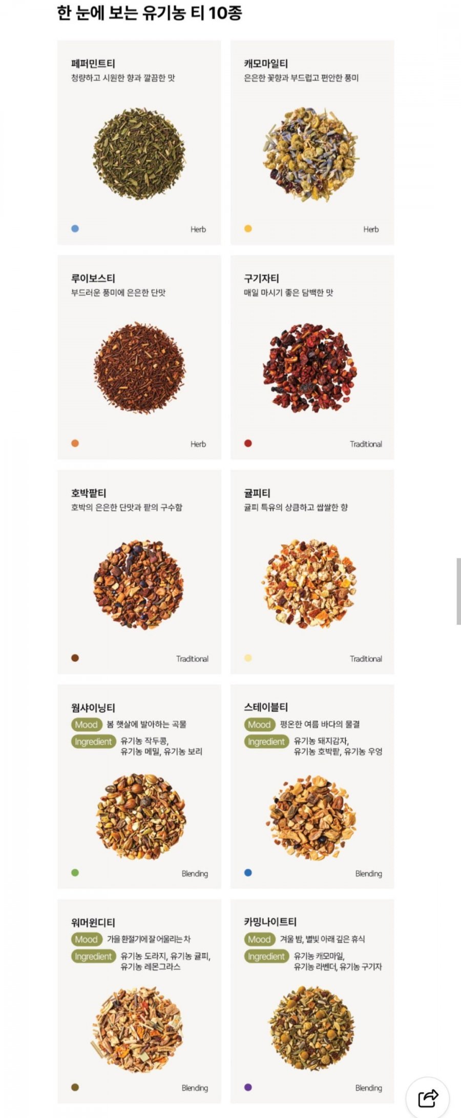 ORGA 유기농 버라이어티 티 에디션 10종 선물세트