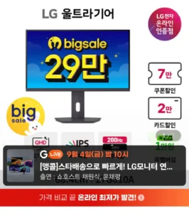 LG 울트라기어 27G610A 27인치 QHD IPS 200Hz 1ms 모니터