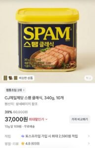 CJ제일제당 스팸 클래식, 340g, 10개