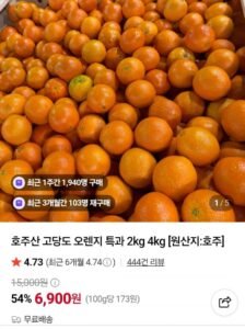 호주산 오렌지 2kg