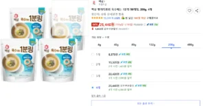 백설 멸치디포리 육수에는 1분링 50개입, 200g, 4개