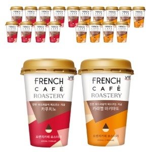 프렌치카페 로스터리 카푸치노 200 ml 10p + 카라멜 마키아또 200 ml 10p (2종 × 200ml × 1세트)