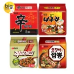 신라면 5봉 + 너구리 5봉 + 짜파게티 5봉 + 오징어짬뽕 5봉 (총 20봉)