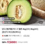 당도선별 특품 머스크 멜론 4수 8kg