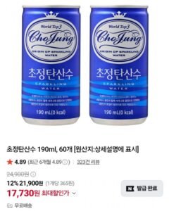 초정탄산수 190ml 60캔