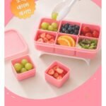 이유식용기 1700ml 옐로우 3칸 4P + 핑크 6칸 2P +집게 세트