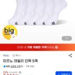 미즈노 단목 양말 5족