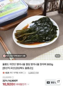울릉청정 자연산 명이나물 절임