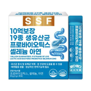 순수식품 10억보장 19종 생유산균 프로바이오틱스, 셀레늄, 아연, 30포, 1박스