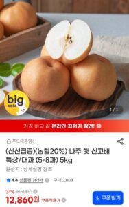 나주 햇 신고배 특상/대과 (5-8과) 5kg