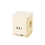 지클릭커 멀티마스터 롤플러스 큐브 3구 고용량 4000W C타입 USB 멀티탭 LP706PD 크림베이지