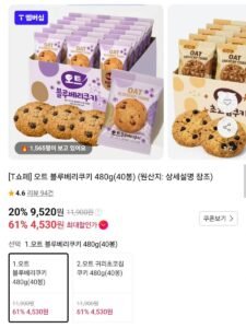 오트 블루베리쿠키 480g 40봉